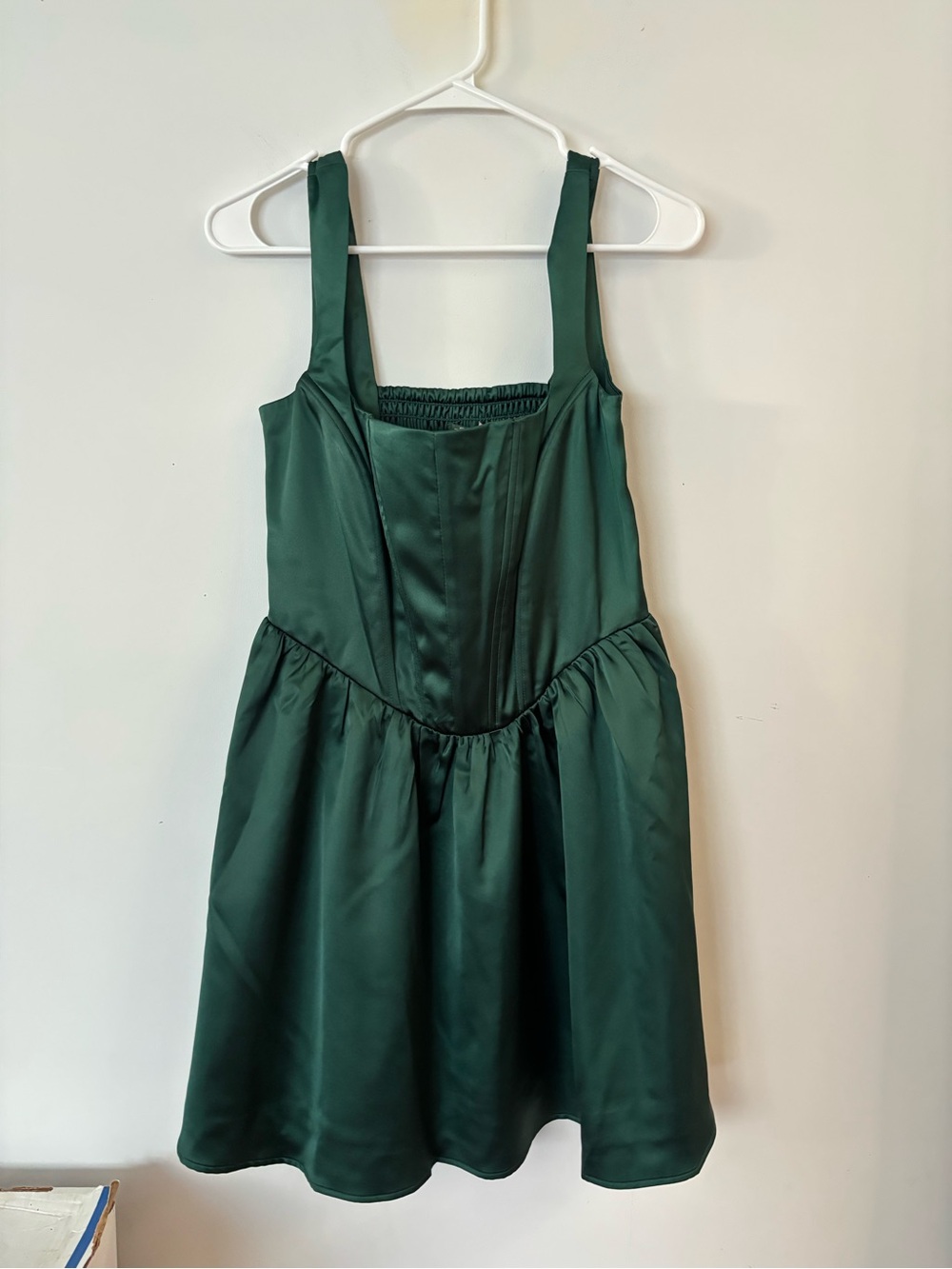 brand new! wild fable emerald green satin silk corset mini dress 💚